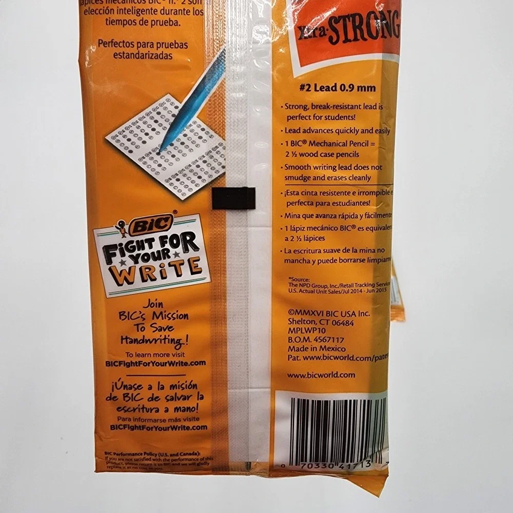 Bic Xtra Strong Mechanical Pencils Colorful #2 Thick Point .9mm Lot Of 3 New